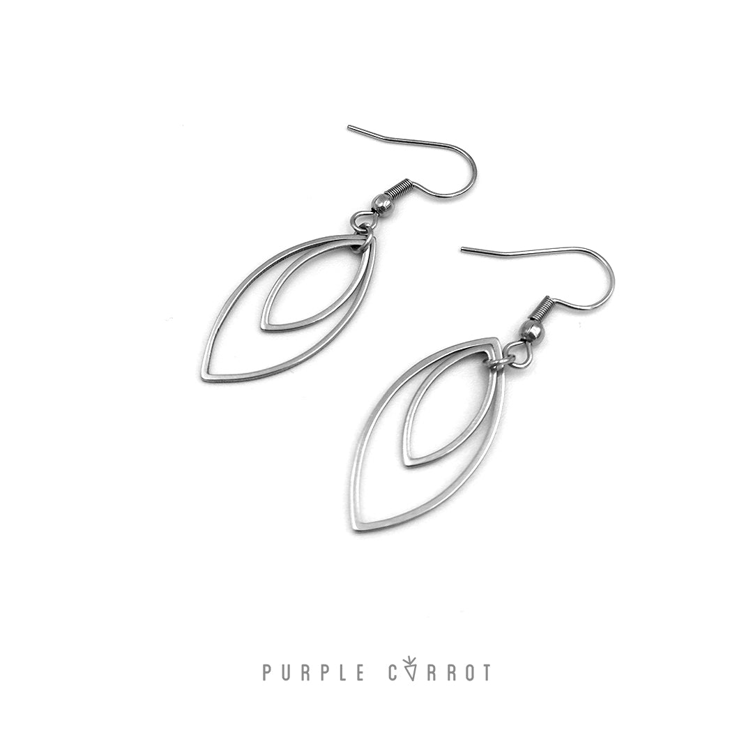 Pointed Oval Earrings