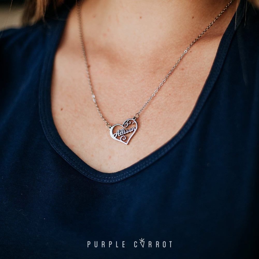 Artisan Name Cutout Heart Necklace
