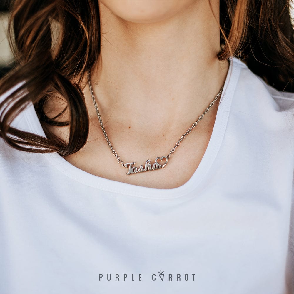 Milkshake Font Cutout Name Necklace