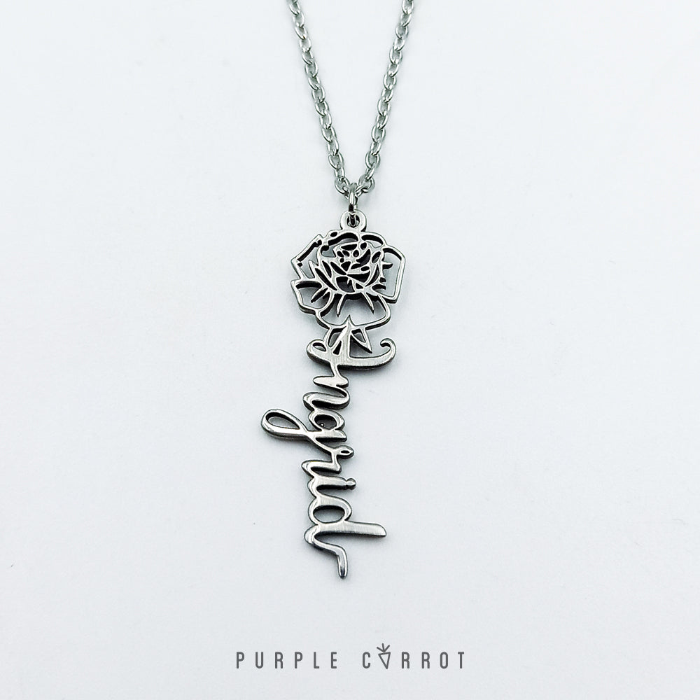 Flower Name Necklace